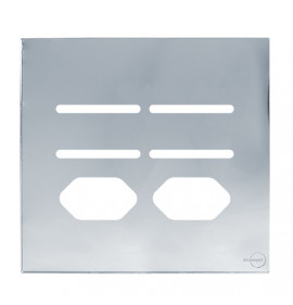 Placa p/ 4 Interruptors + Tomada dupla 4x4 - Novara glass Espelhada